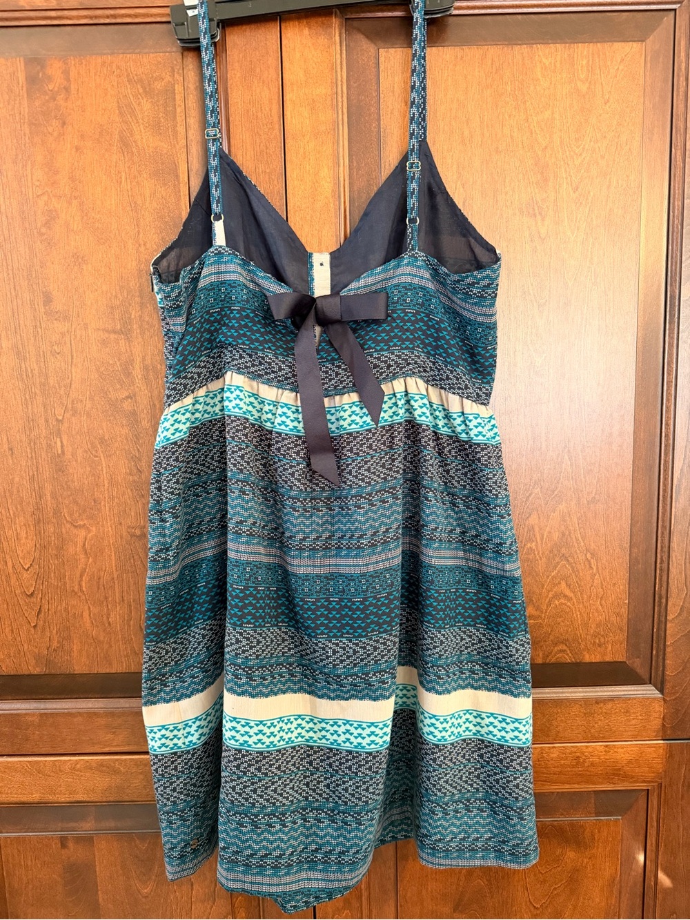 O’Neill Striped Teal & Cream Spaghetti Strap Summer Dress